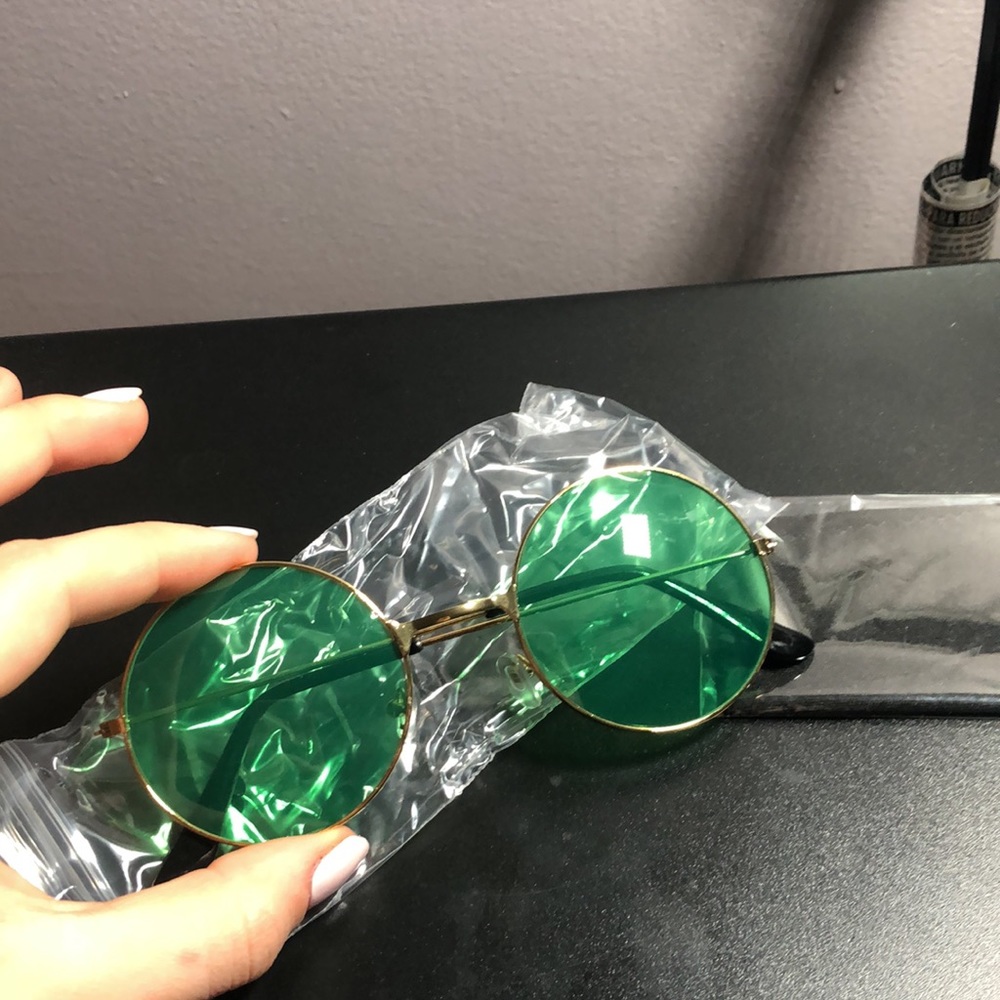 BLULU - ROUND SUNGLASSES (GREEN) - Picture 3 of 4